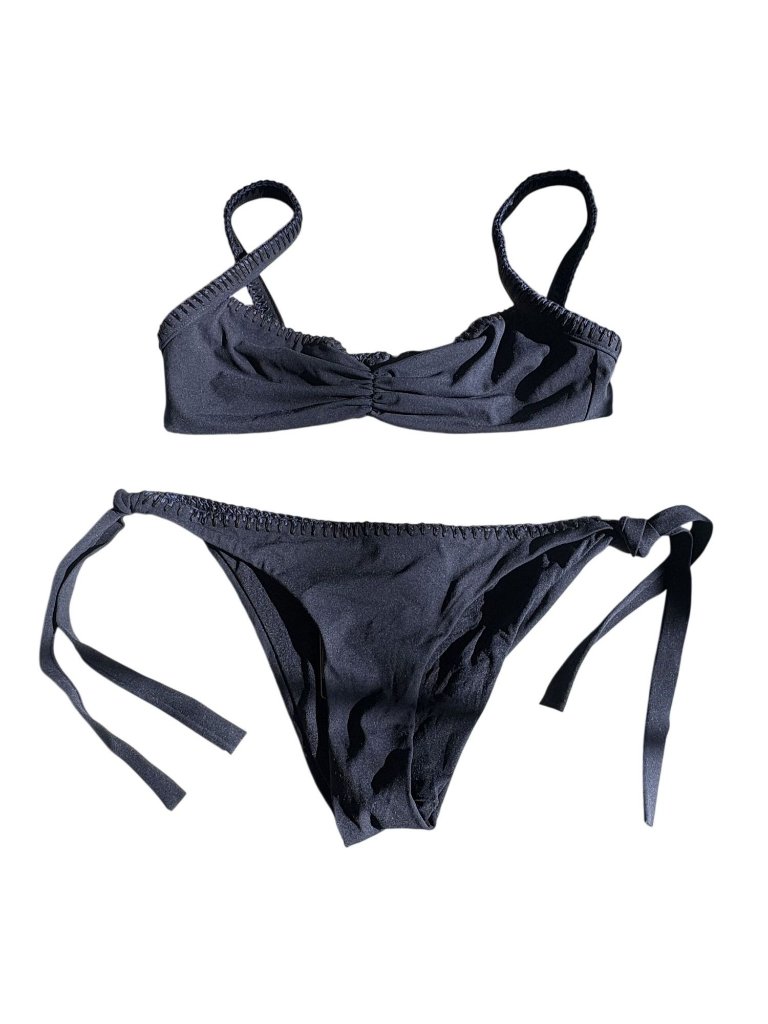 Fendi Crochet Detail Bikini In Navy Blue